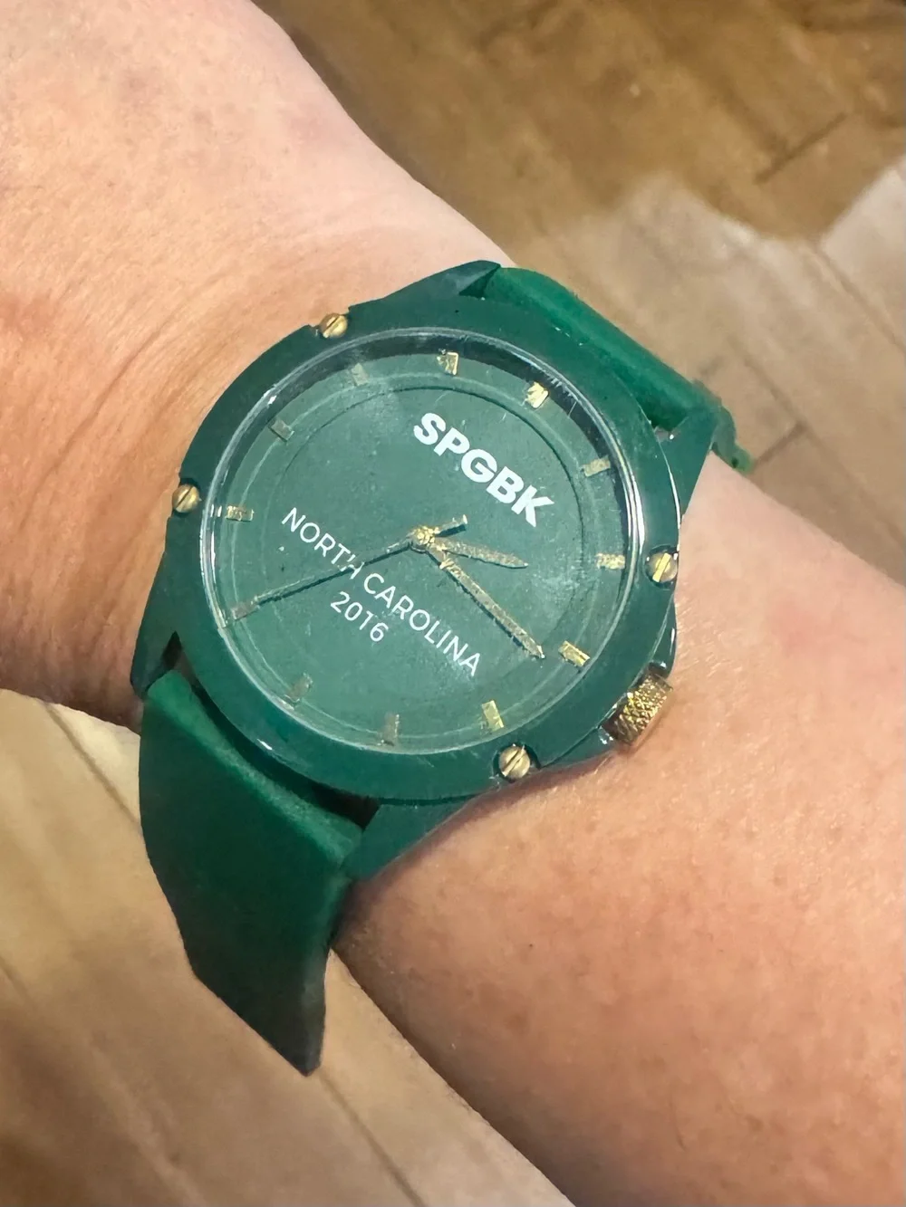 SPGBK Green Silicone Watch/ Gold Hardware. LIKE NEW.